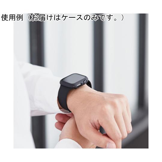 Apple Watch 44mm用フルカバーケース プレミアムガラス ゴリラ 高透明 ブラック AW-20MFCGOBK｜a1-shop｜06