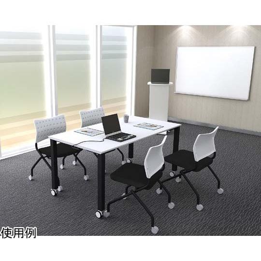 TASテーブル キャスター仕様 1580 ホワイト/ブラック Y2K (65-9544-97)