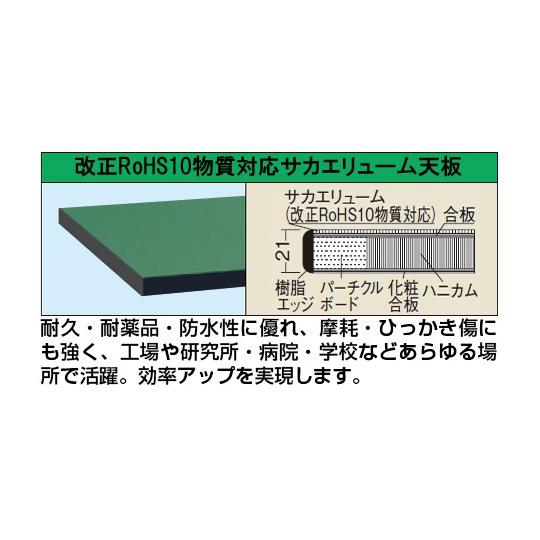 軽量作業台 KS/改正RoHS10対応サカエリューム天板/キャスター付/直進安定金具無 1500×750mm KS-157FEURI_1