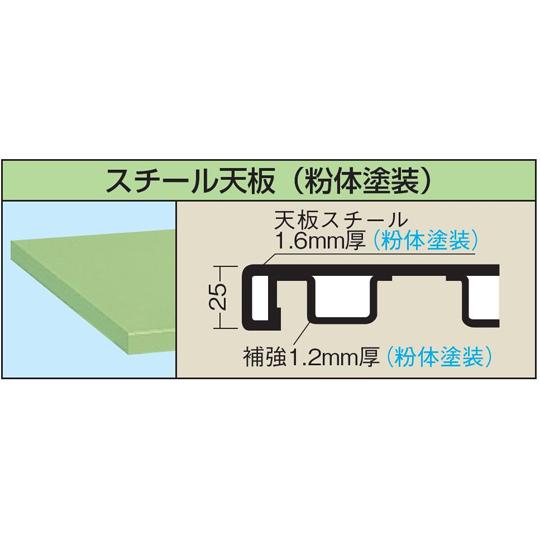中量高さ調整作業台 TKT5/耐荷重400kg/スチール天板 サカエグリーン 1200×600mm TKT5-126S_1