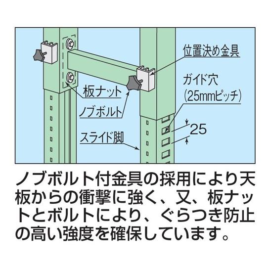 中量高さ調整作業台 TKT5/耐荷重400kg/スチール天板 サカエグリーン 1200×600mm TKT5-126S_3