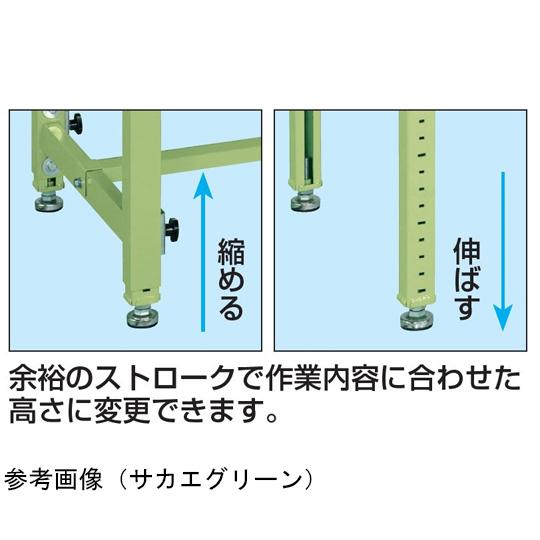 中量高さ調整作業台 TKT5/耐荷重400kg/メラミン天板 ダークグレー 1200×750mm TKT5-127CHM_2