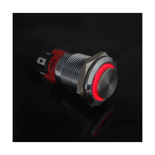 LED付オルタネイト型プッシュスイッチ 赤 GB GB-PSLED-A12V-RD (67