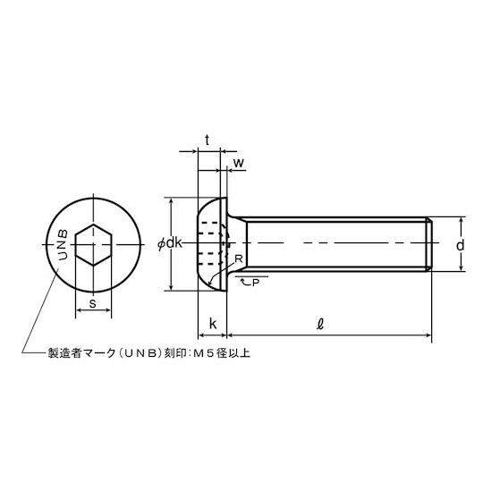 ボタンCAP アンブラコ 6×18 200本入 サンコーインダストリー A0-00-100P-0060-0180-00 (67-1501-61)_2