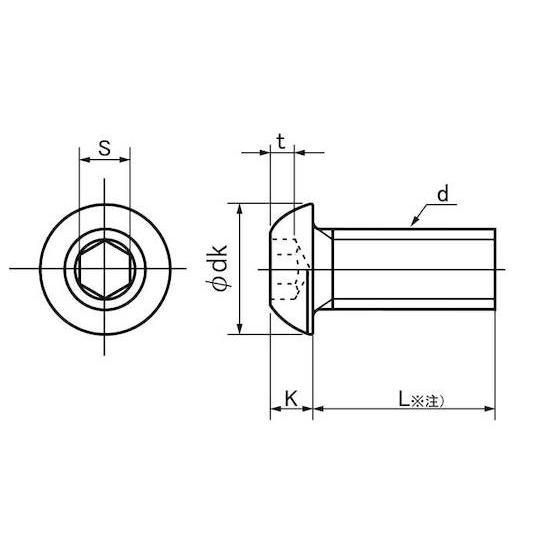 クローム ボタンCAP TKS 5×15 400本入 サンコーインダストリー A0-00-100T-0050-0150-06 (67-1507-23)