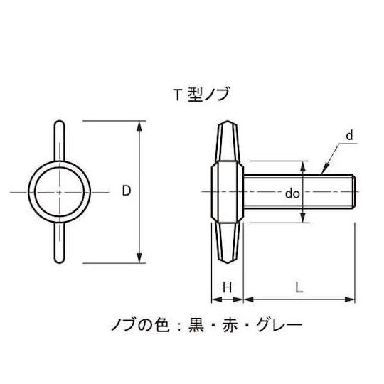 サムスクリュ- 全ネジ T型 黒 5×10 250本入 (67-1569-93)