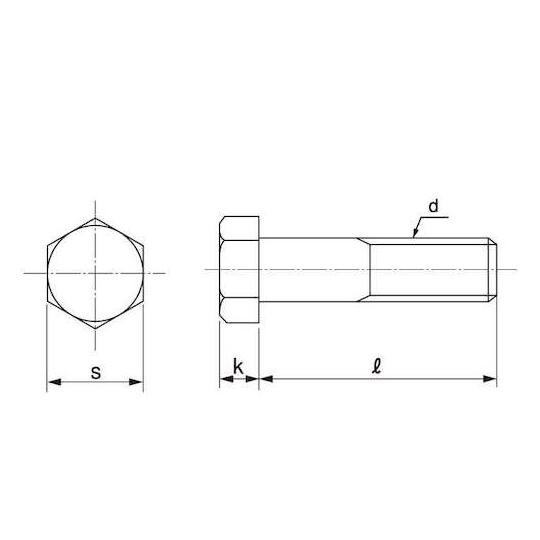 ステン 六角ボルト 半ネジ 1/2×65 50本入 サンコーインダストリー B0-02-0012-8040-0650-00 (67-2150-82)