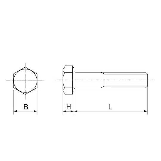 ステン六角ボルト UNF 半ねじ 3/4-16×4" 10本入 (67-2156-80)_2