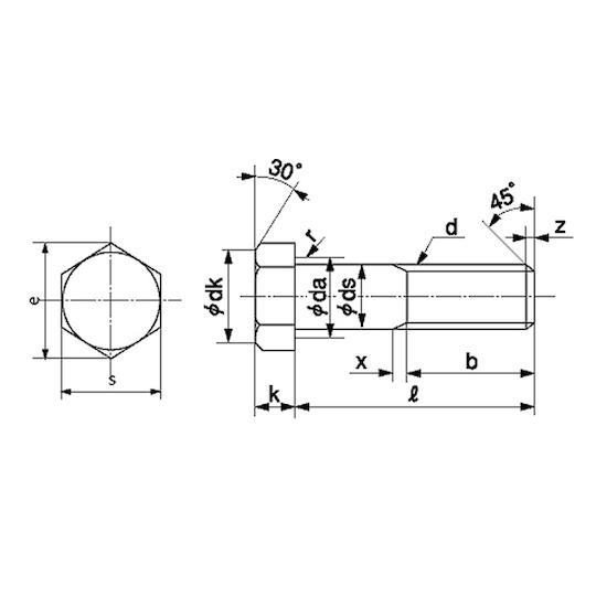 ステン六角ボルト 半ネジ NBI 10×150 50本入 (67-2162-39)_2