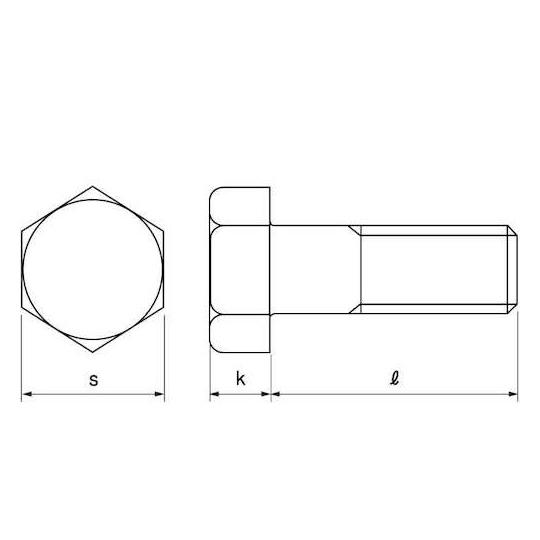 ステン 六角ボルト 半ネジ 輸入品 台湾製 24X240 5本入 (67-2177-16)_2