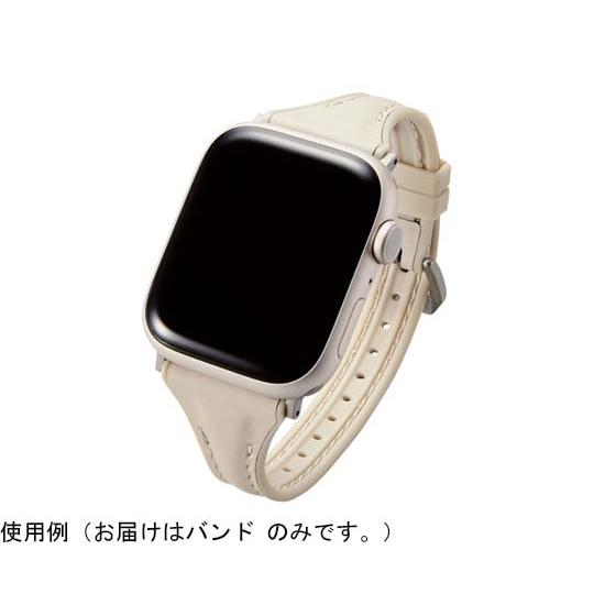 Apple Watch 49/45/44/42mm用バンド ハイブリッドレザー スリム グレージュ AW-45BDLHVJGY｜a1-shop｜03