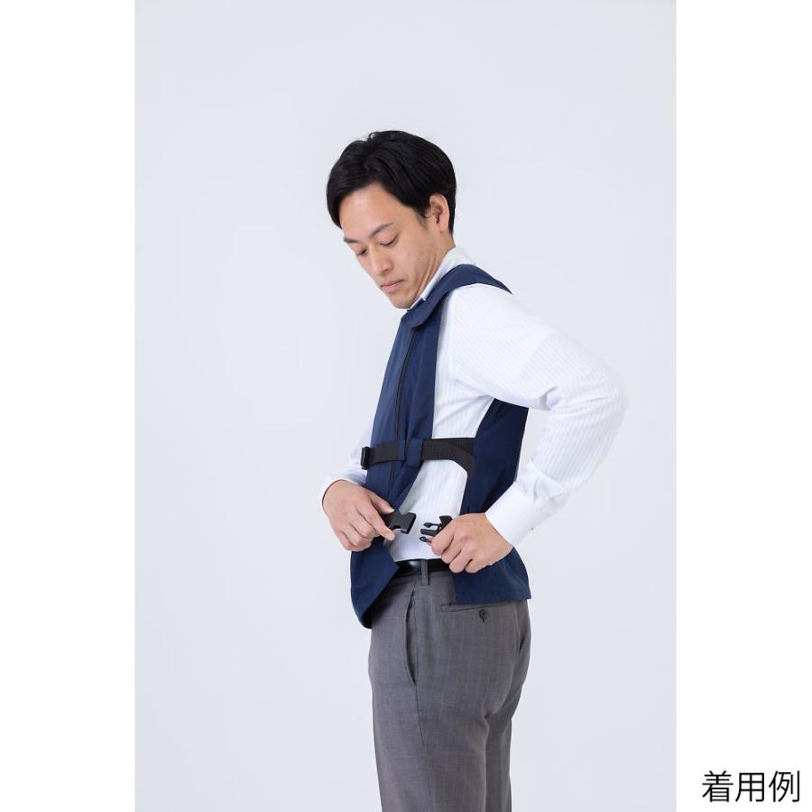 ペースメーカ・ICD等電磁波防護服 MGワークベスト 右胸部用 ネイビー メディカル・エイド MGWPMD-01RXXNV (67-3149-50)の画像