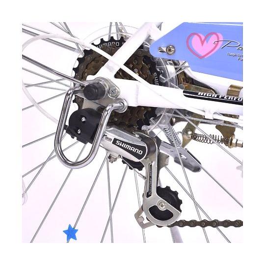 折りたたみ子供用自転車 24インチ シマノ6段変速 オートライト・カギ・バスケット付き ブルー 池商 M-804F-BL (67-4576-18)_2