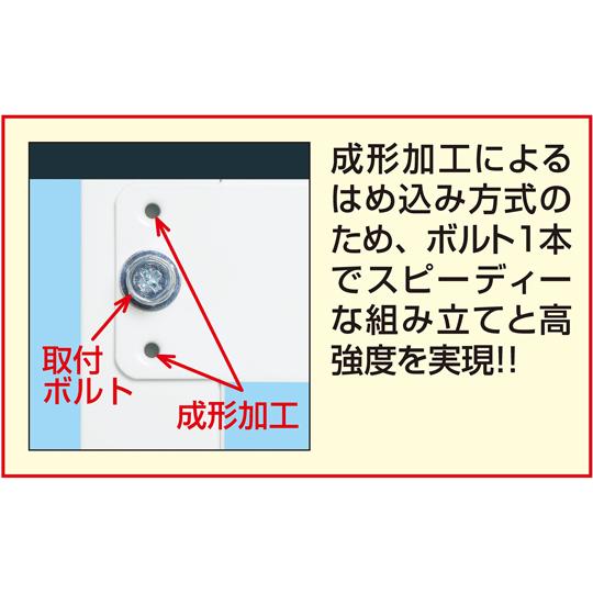 軽量作業台 KADタイプ/耐荷重180kg/メラミン天板/中板付/引出付/固定式W1200×D750×H900KAD-127ATMW_4