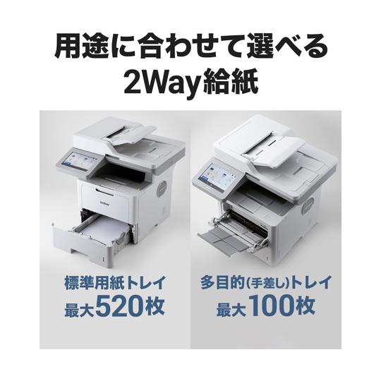 A4モノクロレーザー複合機 FAX/無線・有線LAN/ADF/両面印刷 ブラザー工業 MFC-L6820DW (67-9214-71)の画像