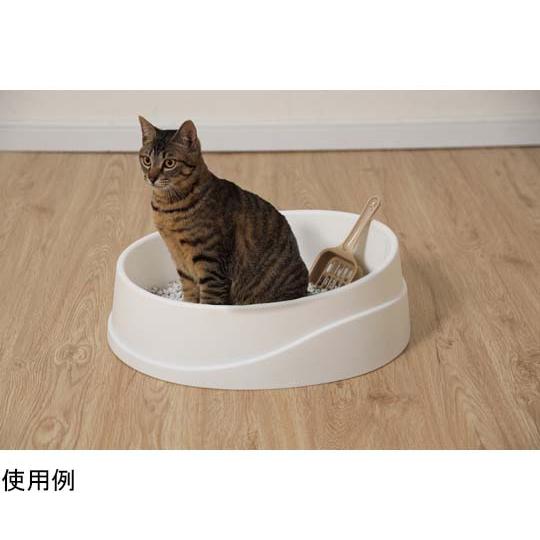 アイリスオーヤマ 倒れにくいネコのトイレ オープンタイプ ホワイト/ベージュ OCLP-390 (67-9304-30)｜a1-shop｜03