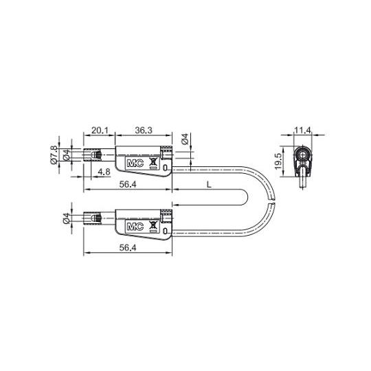 φ4mm/1000mm テストリード スタック接続/黒 EA707NC-611 (68-1838-36)｜a1-shop｜04