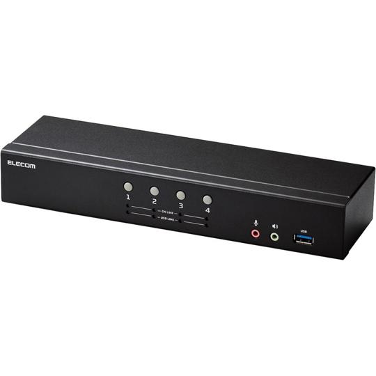 パソコン切替器 KVM DisplayPortTM4ポート エレコム KVM-NDUS4 (68-1908-33)