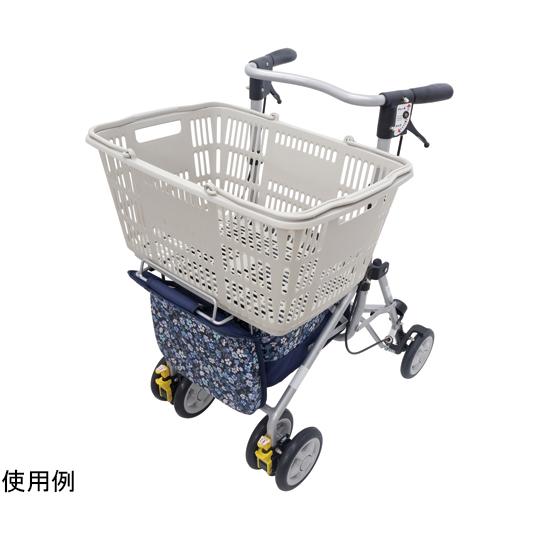 四輪歩行車 シンフォニースリムBOX 花柄紺 島製作所 (68-1985-78)