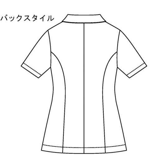 レディスジャケット半袖 ホワイト 7号 KAZEN YW22-1 (68-6562-75)_1