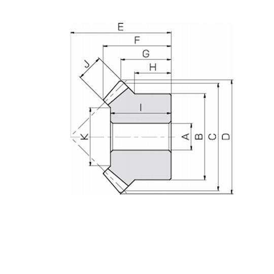 KHK マイタ 歯数比1 モジュール m 6 歯数20 形状B3 穴径AH728 小原歯車工業 SM6-20 (68-7128-49)_2