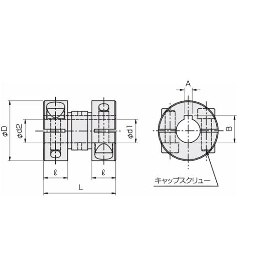 カップリング ゼロカップ キー溝付タイプ ZA-KN・Z-K・Z-KN 三好キカイ ZA-20KN (68-9276-94)_2