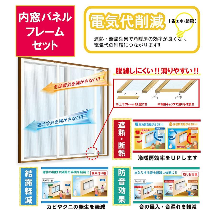 内窓Pフレームセット オフホワイト L 光モール NO2822 (68-9776-76)の画像