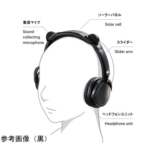 ソーラー充電式ヘッドフォン型集音器「Estus エスタス 」 黒 イチワ