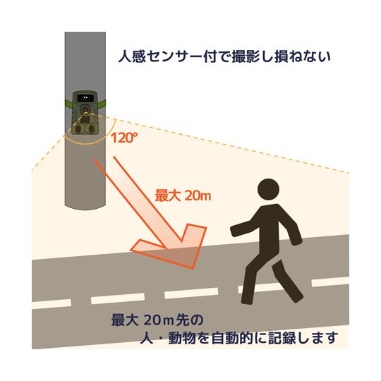 防水赤外線動感検知防犯トレイルカメラ ブロードウォッチ SEC-WTIRTV-027K 69-8572-97_4