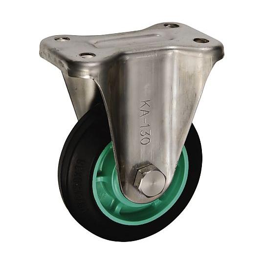 ステンレス製キャスター ステンレス製固定キャスター KA 樹脂製ウレタンゴム 130mm 岐阜産研工業 PNUDKA-130 (69-8802-22)