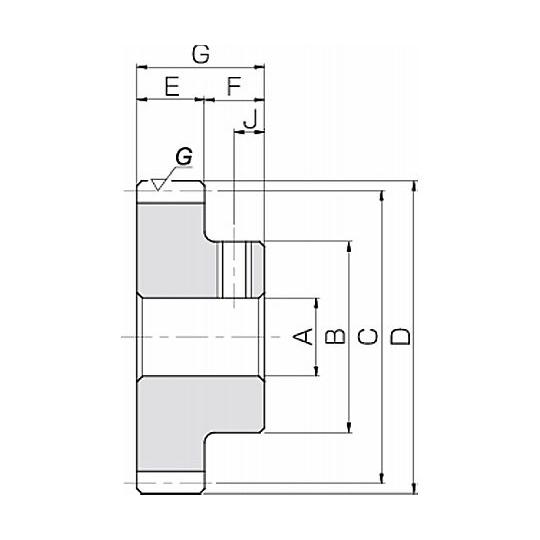 歯研平歯車 SSG 歯数30 小原歯車工業 SSG2.5-30 (69-8844-01)_7
