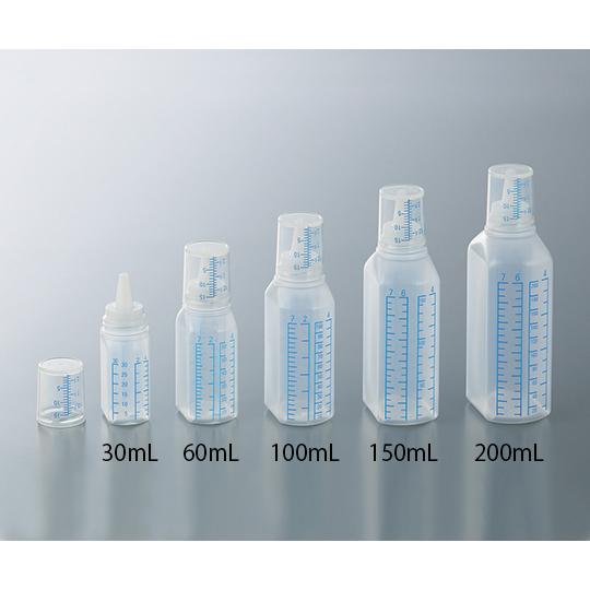 SKカップ付ボトル 青目盛付き・電子線滅菌済 60mL 1箱 200本入 シンリョウ 317020 (7-8265-02)