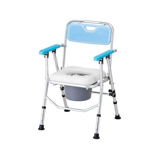 折りたたみ式シャワートイレ椅子 本体+交換用バケツ (7-9504-01)