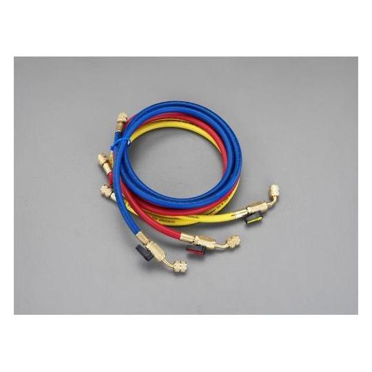 150cm/R12・R22・R502 バルブ付チャージングホースセット エスコ EA104AK-30 (78-0002-25)