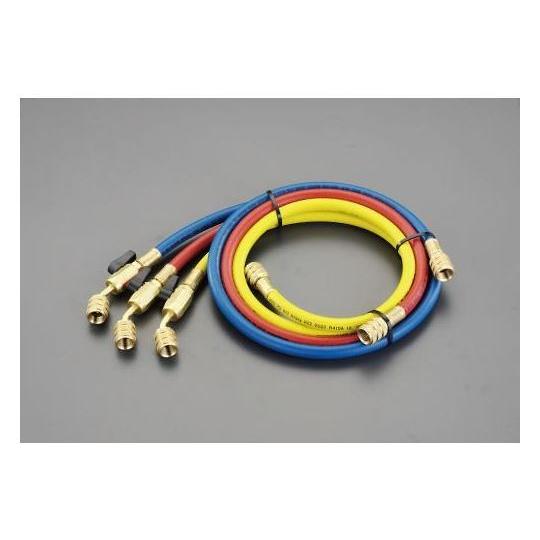 100cm/R32R410A ボールバルブ付チャージングホースセット エスコ EA104TF-20 (78-0003-30)