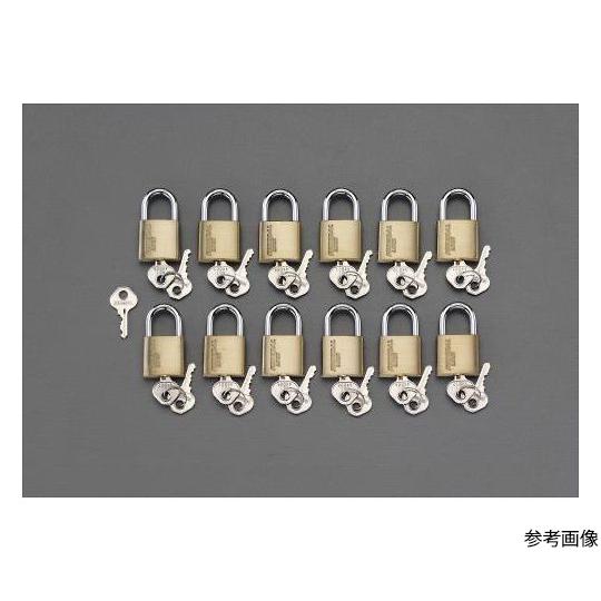 40mm 南京錠 マスターキー付/12個組 エスコ EA983SH-140M (78-1028-47)