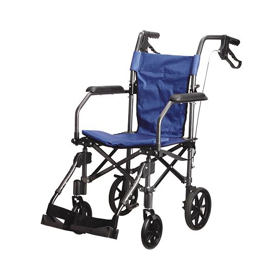 ユーキ・トレーディング ハンディライトプラス 折畳み式介助車椅子 ブルー HLP09020-B (8-6593-01)｜a1-shop