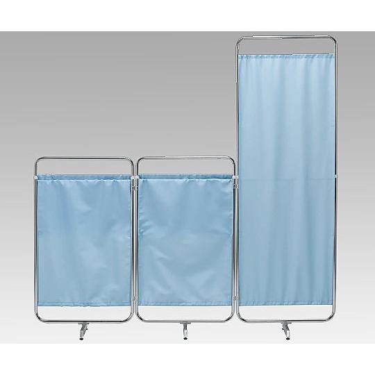 収納式カーテンスクリーン　1800×400×1800mm　ブルー　(8-7791-01)