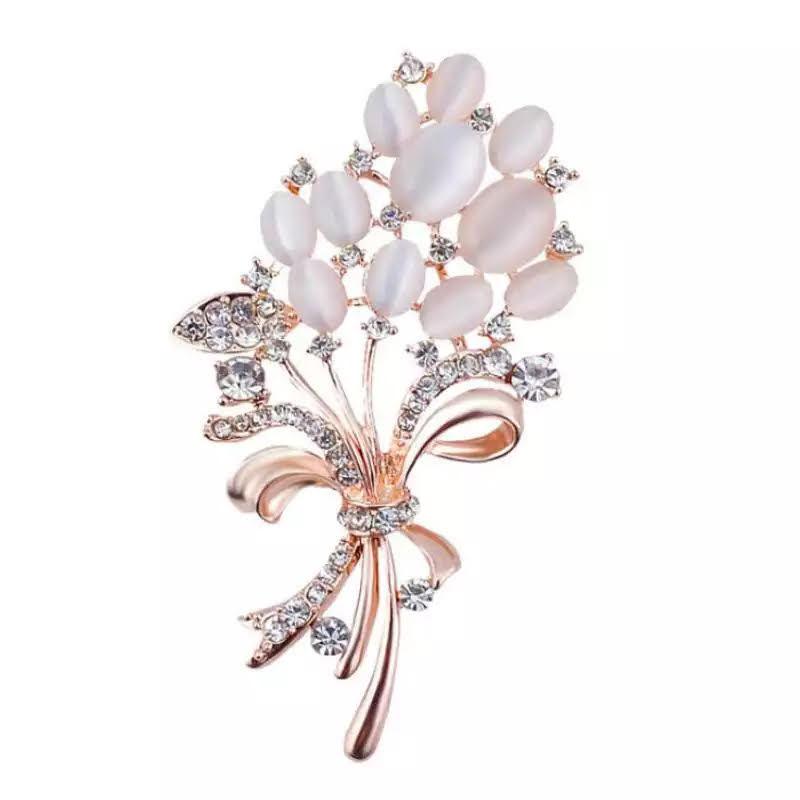 ブローチ オパールカラーフラワー ラインストーン ブローチ | 