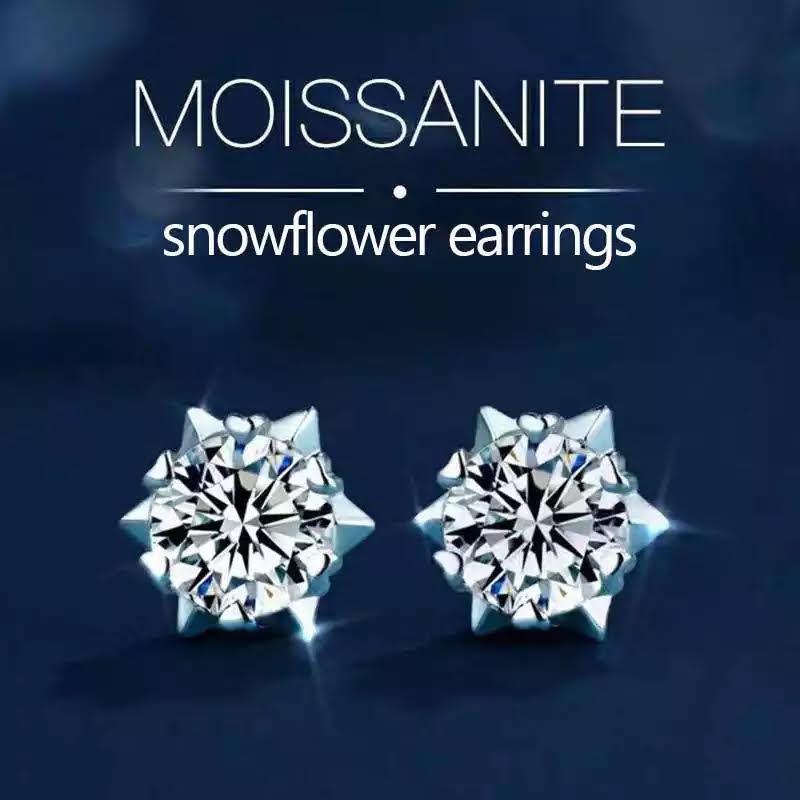 ピアス silver925 モアサナイト 0.3ct スノーフレーク モチーフ 