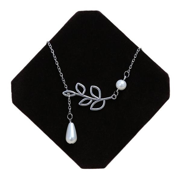 ネックレス シルバー パール リーフモチーフ デザイン : A-Store