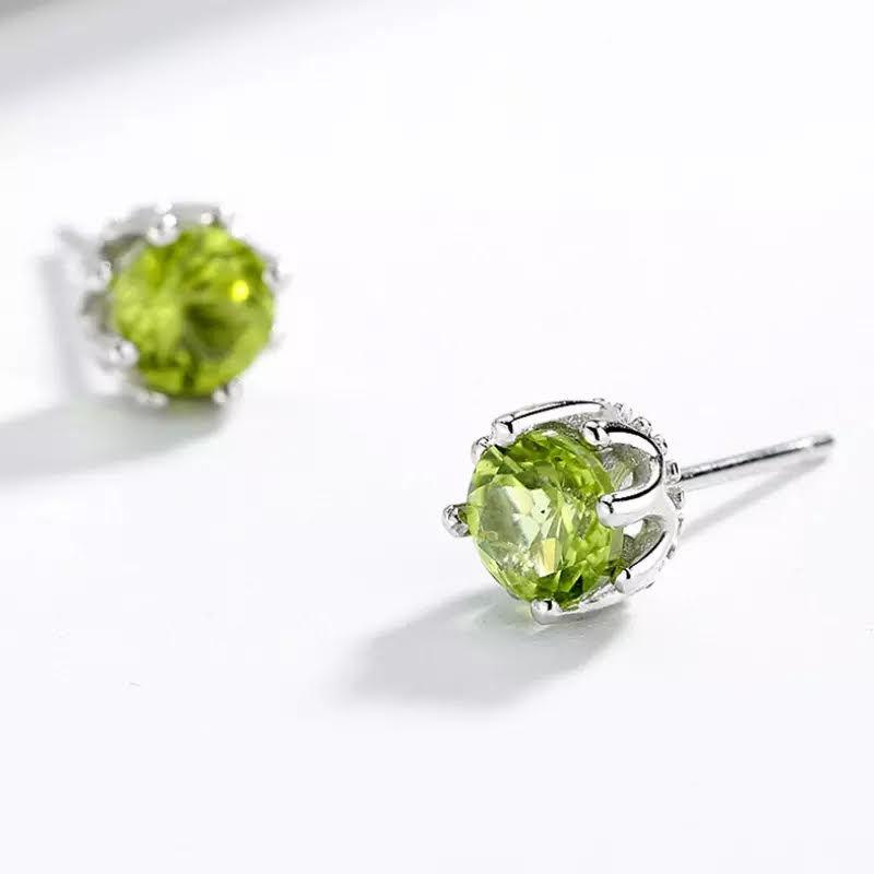 ピアス シルバー925 ペリドットカラー キュービックジルコア 5mmサイズ