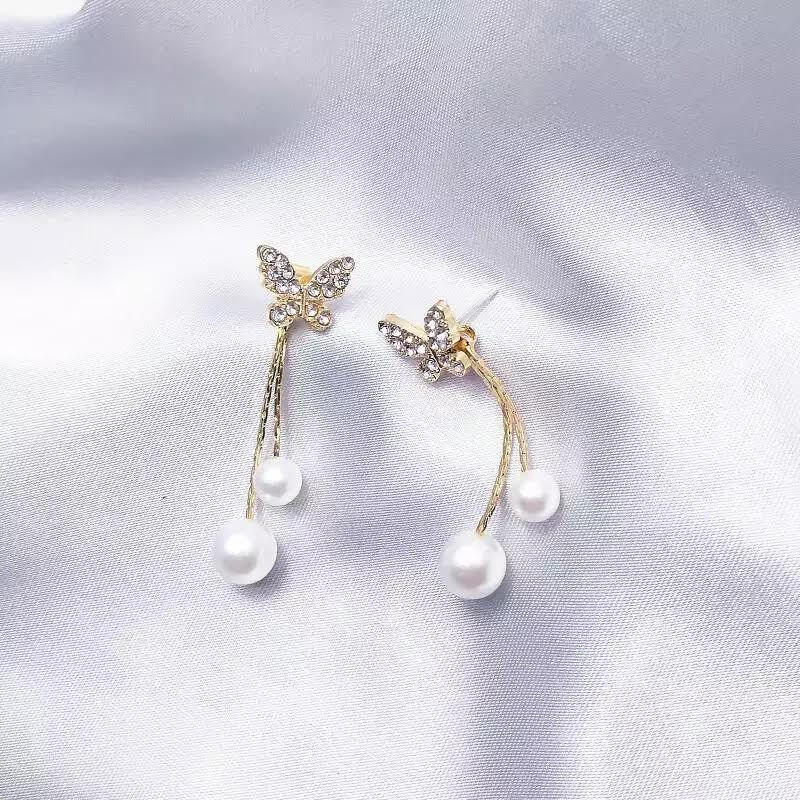 ピアス ゴールドカラー 蝶 2Way パール スタッド : A-Store - 通販