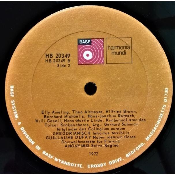中古LPレコード 『 ギョーム・デュファイと15世紀の音楽 』 品番：HB