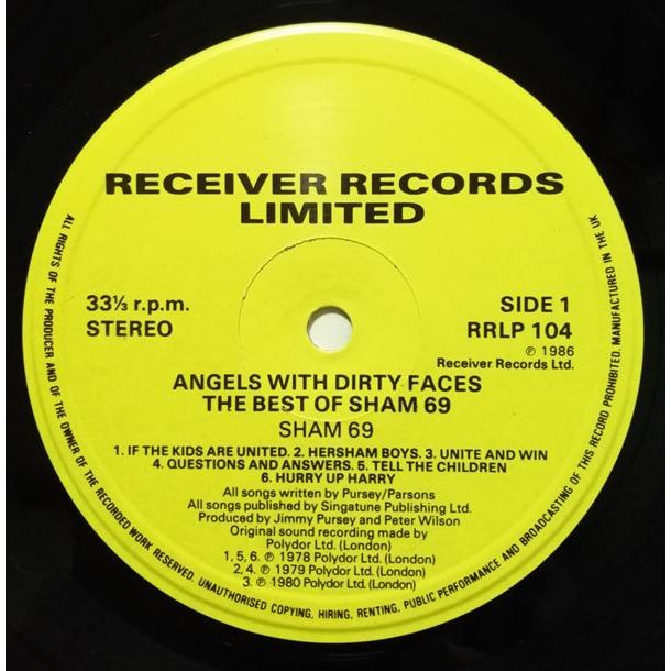 中古LPレコード シャム69 SHAM 69 『 ANGEL WITH DIRTY FACES 』品番