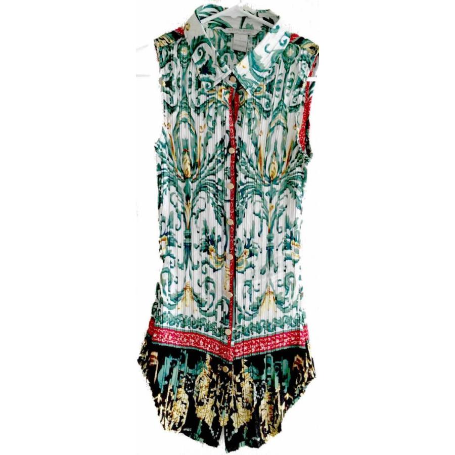 ノースリーブプリーツブラウス L アルベルトマカリ/Sleeveless Blouse L ALBELTO MAKALI