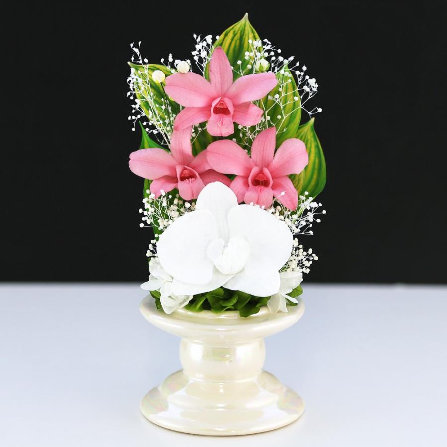 初盆 新盆 仏花プリザーブドフラワー 仏花 ブリザードフラワ- 仏花 仏壇用 お供え花 枯れないお花 プリザーブドフラワー ガラスドーム 【デンファレVase 】 | アートフォーシーズン | 11