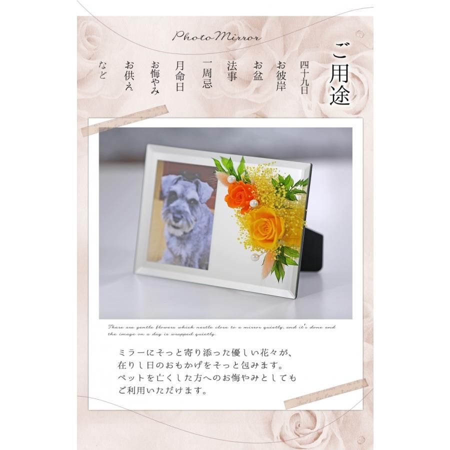 フォトミラー 写真立て ペット お悔やみ のお花 犬 猫 プリザーブドフラワー 仏花 お供え花 仏花 ブリザードフラワー 仏壇 フラワーギフト 【フォトミラー】 | アートフォーシーズン | 06