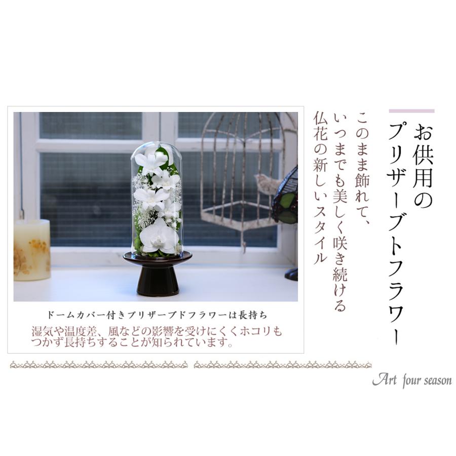 プリザーブドフラワー 仏花 ガラス お供え花 ブリザードフラワー 花 法事 アレンジメント フラワーギフト 新盆 初盆 アートフォーシーズン【胡蝶蘭Glass】 | アートフォーシーズン | 13