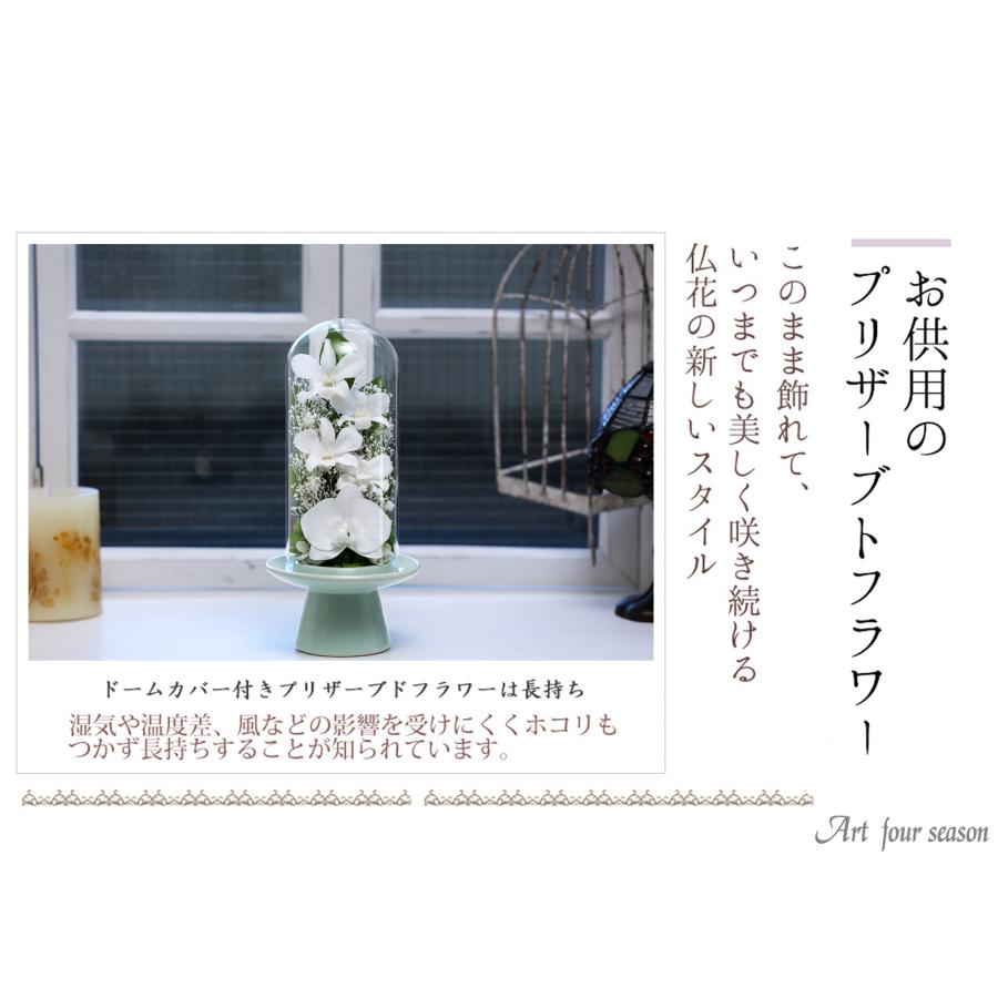 プリザーブドフラワー 仏花 ガラス お供え花 ブリザードフラワー 花 法事 アレンジメント フラワーギフト 新盆 初盆 アートフォーシーズン【胡蝶蘭Glass】 | アートフォーシーズン | 18